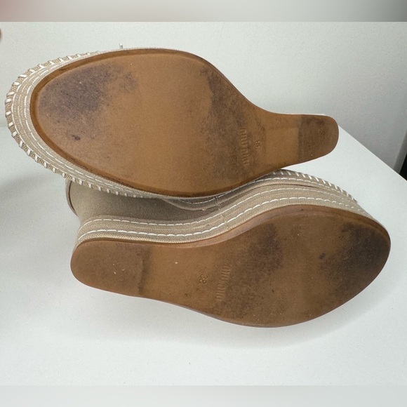 Miu Miu Beige Canvas Platform Shoes - Size 38 - Picture 7 of 7